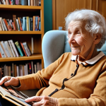 **Image Prompt:** A warm, inviting living room. An elderly Dutch woman sits comfortably in an armchair, sharing stories with a younger interviewer holding a microphone. Bookshelves and personal photos in the background. Focus on the intergenerational connection and the act of sharing memories.